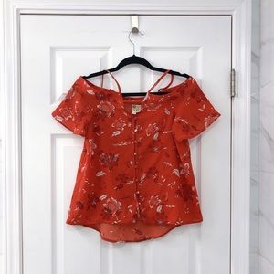 Japana Floral Cold Shoulder Blouse